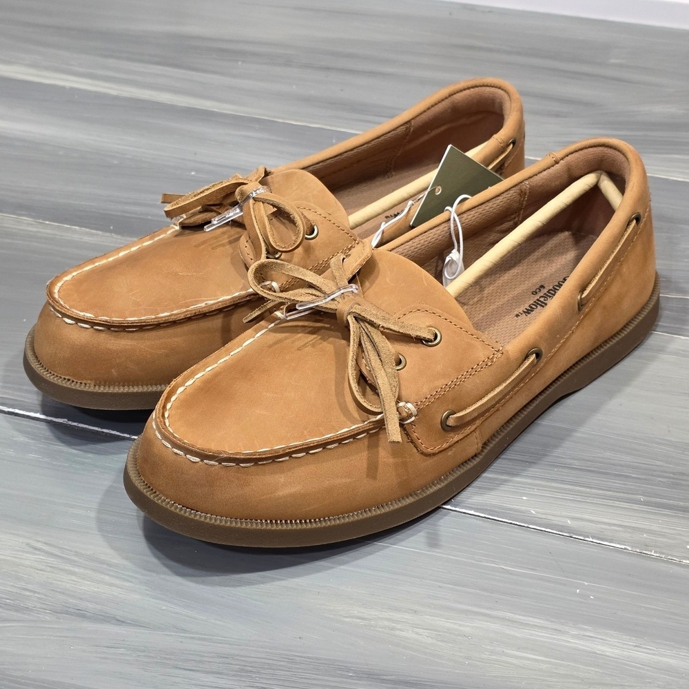 Goodfellow & Co Mens Leather Loafers Bennett Casuals Slip‎ On Size 12 Cognac - Picture 3 of 9